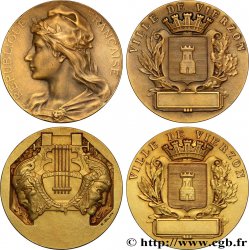 III REPUBLIC Médaille de récompense, Ville de Vierzon, lot de 2 ex.