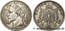 ZWEITES KAISERREICH 5 francs Napoléon III, tête laurée, transformée en médaille de mariage