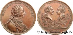 ITALIE - ROYAUME DE SARDAIGNE - CHARLES-EMMANUEL III Médaille, Mariage de Louise fille du Roi de Sardaigne et de Louis Stanislas Xavier Comte de Provence