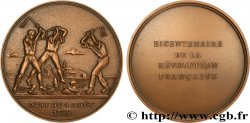 QUINTA REPUBLICA FRANCESA Médaille, Bicentenaire de la Révolution, Nuit du 4 août 1789