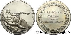 LES 100 PLUS GRANDS CHEFS-D OEUVRE Médaille, La création d’Adam de Michel-Ange