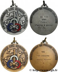 TIR ET ARQUEBUSE Médaille, Commissariat aux sports militaires, Lot de 2 exemplaires