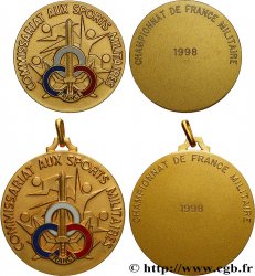 SHOOTING AND ARQUEBUSE Médaille, Commissariat aux sports militaires, Lot de 2 exemplaires