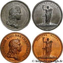 LOUIS XIV THE SUN KING Médaille, Prise de la Capelle, refrappe et exemplaire en étain