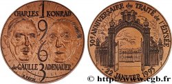 CINQUIÈME RÉPUBLIQUE Médaille, Charles De Gaulle et Adenauer, 30e anniversaire du traité de l’Elysée