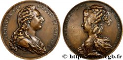 LOUIS XVI Médaille, Louis XVI et Marie-Antoinette, refrappe moderne