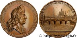 LOUIS XIV LE GRAND OU LE ROI SOLEIL Médaille, Le Pont Royal à Paris, refrappe