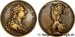 LOUIS XVI Médaille, Louis XVI et Marie-Antoinette, refrappe moderne