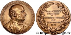 III REPUBLIC Médaille, Élection de Jules Grévy, refrappe