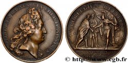 LOUIS XIV THE SUN KING Médaille, Le roi d’Angleterre Jacques II réfugié en France, refrappe