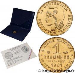 CINQUIÈME RÉPUBLIQUE Médaille, Gramme germinal