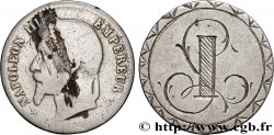 SECOND EMPIRE 50 centimes Napoléon III, tête laurée, transformée en médaille de mariage