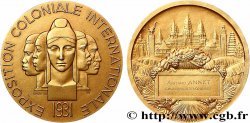 TROISIÈME RÉPUBLIQUE Médaille, Exposition coloniale internationale SUP