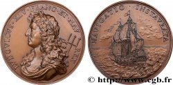 LOUIS XIV LE GRAND OU LE ROI SOLEIL Médaille, Rétablissement de la navigation, refrappe