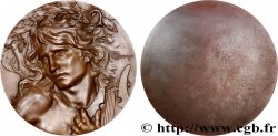 CINQUIÈME RÉPUBLIQUE Imposante médaille Orphée - Joueur de lyre