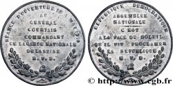 DEUXIÈME RÉPUBLIQUE Médaille, Réunion de l’Assemblée constituante du 4 Mai, Hommage au général Amable de COURTAIS