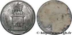 LOUIS XV DIT LE BIEN AIMÉ Médaille, Statue équestre de Louis XV, tirage uniface, épreuve en étain