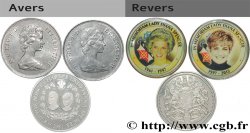 UNITED KINGDOM Lot de 3 médailles, Mariage de Charles, Prince de Galles, et Lady Diana Spencer