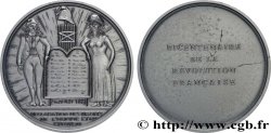 CINQUIÈME RÉPUBLIQUE Médaille, Bicentenaire de la Révolution, Déclaration des droits de l’homme et du citoyen