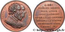 LOUIS XVIII Médaille, Rétablissement de la statue de Henri IV le 28 octobre 1817