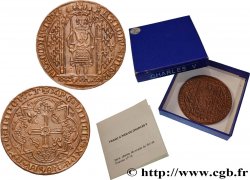 CINQUIÈME RÉPUBLIQUE Médaille, Franc à pied de Charles V, reproduction, n°217