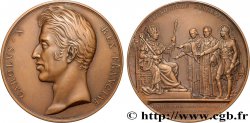 CHARLES X Médaille, Avènement au trône de Charles X, refrappe SUP