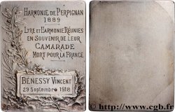 DRITTE FRANZOSISCHE REPUBLIK Plaquette, Lyre et Harmonie réunies, en souvenir de leur camarade mort pour la France