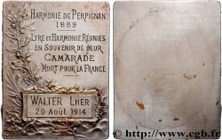 TERCERA REPUBLICA FRANCESA Plaquette, Lyre et Harmonie réunies, en souvenir de leur camarade mort pour la France