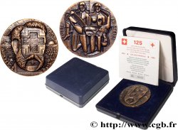 MÉDECINE - SOCIÉTÉS MÉDICALES - MÉDECINS/CHIRURGIENS - ASSISTANCE PUBLIQUE Médaille, 125 ans de l’idée de la croix rouge, La bataille de Solférino