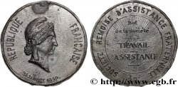 DEUXIÈME RÉPUBLIQUE Médaille, Société rémoise d’assistance fraternelle XF