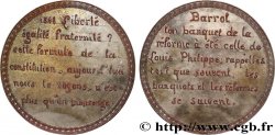 DEUXIÈME RÉPUBLIQUE Médaille, Banquet de la Réforme, Barrol AU