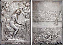 TROISIÈME RÉPUBLIQUE Plaquette, Source Cachat - inauguration des bains