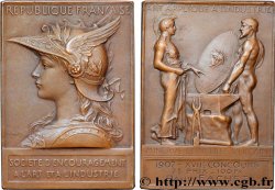 III REPUBLIC Plaque, Société d’encouragement à l’art et à l’industrie, 7e prix de la 100 FR AU