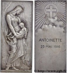 III REPUBLIC Plaquette, Vierge à l’enfant AU