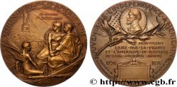 TERZA REPUBBLICA FRANCESE Médaille, Union franco-américaine, Souvenir de l’indépendance américaine