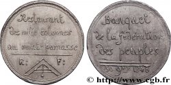 DEUXIÈME RÉPUBLIQUE Médaille, Banquet de la Fédération des peuples