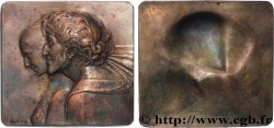 III REPUBLIC Plaquette, Couple à l’antique par Lucien Bazor XF