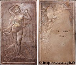 III REPUBLIC Plaquette de mariage, Vérité par Léon Deschamps XF