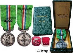 QUATRIÈME RÉPUBLIQUE Médaille, Fédération Nationale des Combattants Prisonniers de Guerre avec sa barrette de barbelés