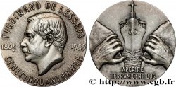 QUATRIÈME RÉPUBLIQUE Médaille, Ferdinand de Lesseps, 150e anniversaire de naissance