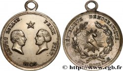 SECOND REPUBLIC Médaillette, République démocratique et sociale, Ledru Rollin et Félix Pyat
