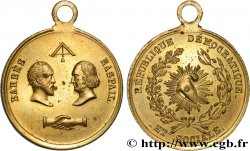 DEUXIÈME RÉPUBLIQUE Médaillette, République démocratique et sociale, Barbès et Raspail