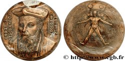 LITTÉRATURE : ÉCRIVAINS/ÉCRIVAINES - POÈTES Médaille, Michel de Nostredame, dit Nostradamus, refrappe