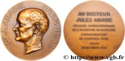 ALGÉRIE - TROISIÈME RÉPUBLIQUE Médaille, Au docteur Jules Abadie