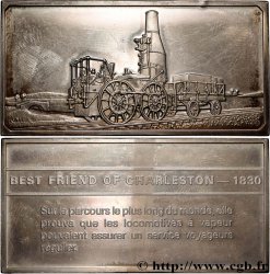 V REPUBLIC Plaquette, locomotive Best Friend of Charleston