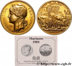 CINQUIÈME RÉPUBLIQUE Médaille, Bicentenaire de la Révolution Française, Prise de la Bastille