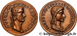 CINQUIÈME RÉPUBLIQUE Médaille, Reproduction d’un aureus de Caligula et Agrippine mère pour Lyon