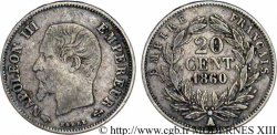 20 centimes Napoléon III, tête nue 1860 Paris F.148/14