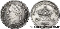 20 centimes Napoléon III, tête laurée, petit module 1864 Paris F.149/1