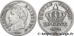 20 centimes Napoléon III, tête laurée, petit module 1864 Paris F.149/1